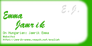 emma jamrik business card